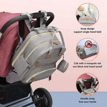 Load image into Gallery viewer, USB Mummy Bag Diaper Bag Baby Care Large Capacity Mom Backpack Mummy Maternity Wet Bag Waterproof Baby Pregnant Bag Nappy Bag
