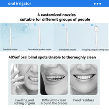 Load image into Gallery viewer, Oral Irrigator 3 Cleaning Modes Portable Rechargeable Waterproof IP65 Dental Water FlosserTeeth Whitening Jet Floss 380ML