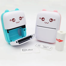 Load image into Gallery viewer, Portable Thermal Printer MINI CAT Print Photo Pocket Thermal Label Printer 58mm Printing Wireless Bluetooth Android IOS Printers