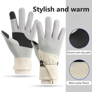 1 Pair Women Winter Warm Gloves Touch Screen Fleece Lined Windproof Gloves Thicken Warm Snow Gloves for Outdoor Cycling Skiing