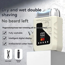 Load image into Gallery viewer, 2in1 Mini Electric Shaver Digital Display Waterproof Portable Rotary beard grooming with Mirror Efficient Shaving