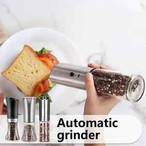 Electric Salt Pepper Grinder Refillable Adjustable Coarseness Pepper Mill Automatic LED Light Easy Working kitchen Accessories