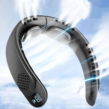 Load image into Gallery viewer, Quad-Core USB Neck Fan Turbine Vaneless Design Easy Control 4000mAh Digital Display for Outdoor Portable Fan Summer Gift