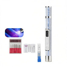Load image into Gallery viewer, Gifts Rechargeable Manicure and Pedicure Machine Portable 2-in-1 Nail Polisher with Lamp LCD Display Nail Drill