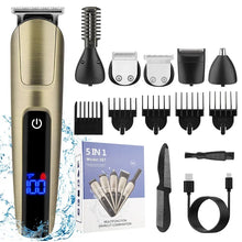 Load image into Gallery viewer, Household Men&#39;s Waterproof Electric Hair Clipper Multifunctional Electric Hair Clipper Nose Hair Trimmer Set