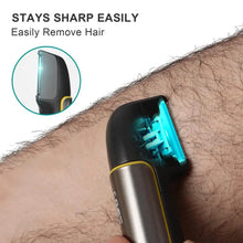 Load image into Gallery viewer, 1 Set Electric Back Shaver Razor Beard Dual-Head Women Men Body Hair Trimmer USB Rechargeable Underarm Hair Razor Remover