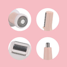 Load image into Gallery viewer, Facial Hair Removal for Women 4 in 1 Epilator Shaver &amp; Nose Hair Trimmer Cordless Rechargeable Wet &amp; Dry for Underarms Legs