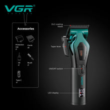 Load image into Gallery viewer, high-end customized electric hair clipper gradient metal shell electric push shear intelligent control hair trimmer