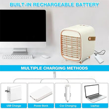 Load image into Gallery viewer, Portable Mini Air Conditioner USB Air Cooler Fan Water Cooling Fan Air Conditioning Mobile Air Conditioner For Home Office Cars