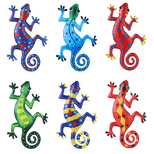 Load image into Gallery viewer, Metal Gecko Wall Decor Art Craft Inspirational Sculpture Hang Indoor Outdoor Home Garden Bedroom Office Landscape Decoration