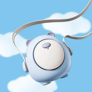 Small Fan Cute Rechargeable Electric Fan Hanging Neck Mute Summer Gifts Mini Neck Fans Cartoon Personal Fans Home Appliance