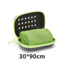 Load image into Gallery viewer, Quick Drying Cooling Towel Soft Breathable Chilly Sweat Absorption Cold Towel with Storage Box Sports Running Yoga Gym Club