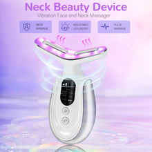 Load image into Gallery viewer, Rechargeable Face and Neck Massager with 7 Colours LED and Heat Mode, Neck and Facial Skin Massage Care Tool