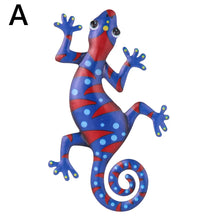 Load image into Gallery viewer, Metal Gecko Wall Decor Art Craft Inspirational Sculpture Hang Indoor Outdoor Home Garden Bedroom Office Landscape Decoration