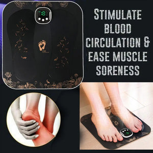 Portable EMS Silicond Foot Massager USB Charging Electric Massager Pad Muscle Stimulatior Black