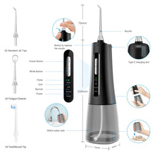 Load image into Gallery viewer, Teeth Water Pick Ultrasonic Cleanser 300ml Water Tank 4 Jet Tip Tooth Beauty Health Irrigator Dental Water Flosser for Teeth