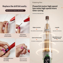 Load image into Gallery viewer, 2in1 Electric Nail Filer with Heads&amp;Sand Ring Cordless Nail Art Drill 15000 RPM Manicure Grinder Set for Gel/Acrylic/Dip Powder
