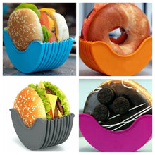 Load image into Gallery viewer, Adjustable 4Pcs Silicond Retractable Burger Fixed Box Hamburger Holder For 4 Inch Burger Buddy Reusable Clip Rack