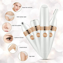 Load image into Gallery viewer, 3 IN 1 Rechargeable Electric Eyebrow Trimmer Epilator Female Body Facial Lipstick Shape Hair Removal Mini Painless Razor Shaver
