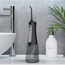 Load image into Gallery viewer, Oral Irrigator Protable Water Flosser with Storage Holder Rechargeable 5 Modes Dental Water Jet 350ML Tank IPX7 Waterproof 6 Jet