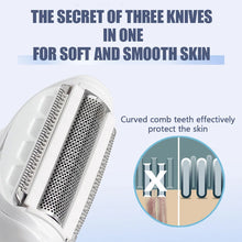 Load image into Gallery viewer, Facial Hair Removal for Women 5 in 1 Electric Razor for Bikini Trimmer Kit for Face Eyebrow Nose Legs and Rechargeable Portable