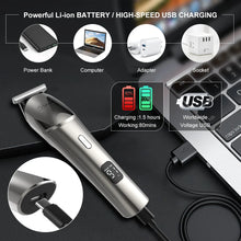 Load image into Gallery viewer, 6-in-1 Hair Trimmer Set for Men Face Body Beard Clipper Wet/Dry Waterproof Electric Hair Cutting Machine Grooming Kit