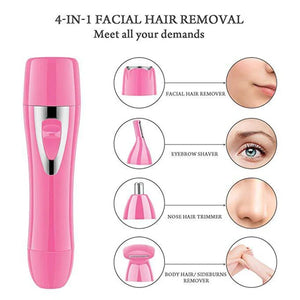 4 in 1 Epilator USB Rechargeable Protable Trimmer Hair Remover for Women Body Facial Eyebrow Razor Mini Skin Epilator Trimmer