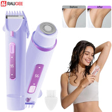 Load image into Gallery viewer, Trimmer for Women 2 in 1 Dual Head Epilator Electric Shaver Body Hair Trimmer and Facial Hair Remover for Bikini Underarm Face
