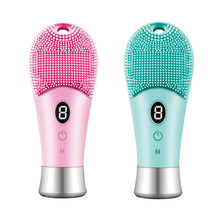 Load image into Gallery viewer, Electric Silicond Face Cleansing Brush Ultrasonic Facial Deep Pore Cleaning Skin Massager Washable Machine