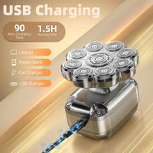 Load image into Gallery viewer, 9D Head Shavers for Bald Men 5 in 1 Detachable Head Shaver with LED Display IPX7 Waterproof Wet Dry Rechargeable Electric Shaver