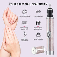 Load image into Gallery viewer, 20000RPM Electric Nail Polisher Rechargeable Nail Polisher Nails Portable Nail Drill Machine Kit Manicure Drill Salon Tool