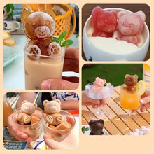 Load image into Gallery viewer, 6 Grid Cute Teddy Bear Ice Cube Making Mold Splash-proof and Easy To Fall Off Cute Bear Ice Cube Tray