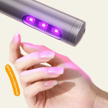 Load image into Gallery viewer, Low Noise Electric Nail Drill with UV Light Multiple Grinding Heads Cordless Nail File 3 Modes Adjustable Pen-Style