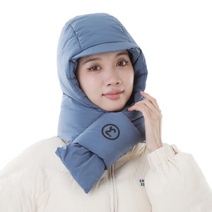 Winter Fleece Cap With Scarf Skiing Cycling Thermal Hat Outdoor Sports Windproof Warmth Neck Protect Motorcycle Helmet Unisex