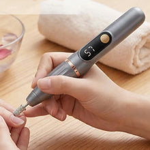 Load image into Gallery viewer, 2in1 Electric Nail Filer with Heads&amp;Sand Ring Cordless Nail Art Drill 15000 RPM Manicure Grinder Set for Gel/Acrylic/Dip Powder
