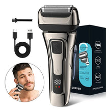 Load image into Gallery viewer, Electric Razor for Men Wet &amp; Dry Foil Shaver with 3-Blade &amp; Edge Shaving Area Digital Power Display Men's Electric Foil Shavers