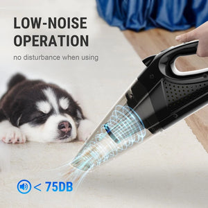 Handheld Cordless Vacuum Cleaner 12000PA Suction LED Lights Lightweight Waterproof