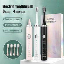 Load image into Gallery viewer, 8 Speed 4 Brush Head Sonic Electric Toothbrush USB Smart Adult Soft Hair Waterproof Teeth Cleaning Set