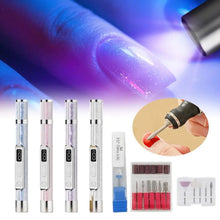 Load image into Gallery viewer, Gifts Rechargeable Manicure and Pedicure Machine Portable 2-in-1 Nail Polisher with Lamp LCD Display Nail Drill