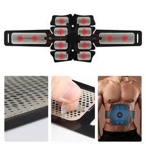 Eletric Muscle Stimulator Abdominal Massager Abs Fitness Equipment Fat Burner Weight Loss Belt Vibrator Abdomen Trainer Sticker