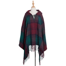 Load image into Gallery viewer, Hooded Open Stitch Loose Coat Big Hat Capes Women Winter Thick Outwear Tibet Classic Printed Tassel Fringe Cloak