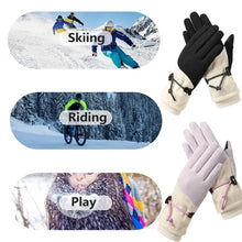 Load image into Gallery viewer, 1 Pair Women Winter Warm Gloves Touch Screen Fleece Lined Windproof Gloves Thicken Warm Snow Gloves for Outdoor Cycling Skiing