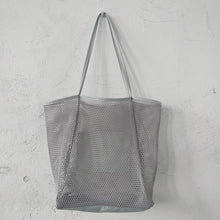 Load image into Gallery viewer, Spring Summer Solid Color Hollow Mesh Tote Bag Large Capacity Travel Shoulder Tote Bag Daily Beach Swimming Gym Shopping Bag