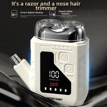 Load image into Gallery viewer, 2in1 Mini Electric Shaver Digital Display Waterproof Portable Rotary beard grooming with Mirror Efficient Shaving
