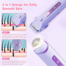 Load image into Gallery viewer, 2 in 1 Dual-Head Electric Hair Trimmer Women Razor Legs Body Underarm Bikini Hair Shaver USB Rechargeable Painless Hair Remover
