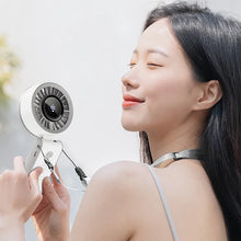 Load image into Gallery viewer, Portable Fan Summer Cool Small Fan USB Rechargeable Hanging Neck Digital Display Electric Folding High Speed Fan