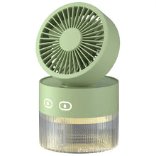 Load image into Gallery viewer, Spray Cooling Fan USB Mini Fan Desktop Turbine Foldable Cold Air Humidification Spray Fan Multifunctional Night Light