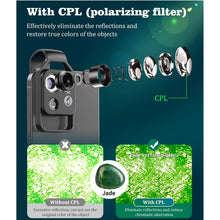 Load image into Gallery viewer, 200X Phone Microscope with CPL Lens/LED Light/Universal Clip for IPhone/Andriod Phone To Enjoy Microworld for Kids and Adults