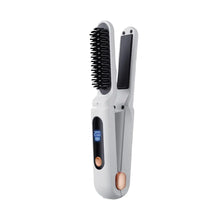 Load image into Gallery viewer, Portable Cordless Hair Straightener Brush 3 Temp Adjustable Negative Ions Hot Brush Electric Curly Hair Styling Detangling Comb