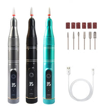 Load image into Gallery viewer, 35000RPM Rechargeable Nail Drill Machine Electric Nail File Portable Nail Polisher with 6 Bits and LED Display New Design
